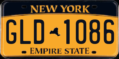 NY license plate GLD1086