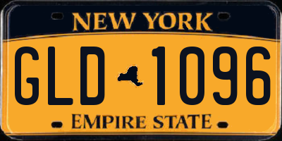 NY license plate GLD1096
