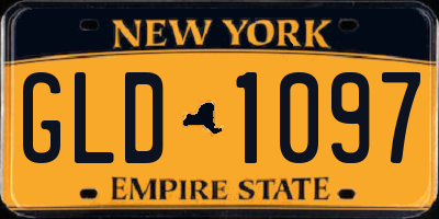 NY license plate GLD1097