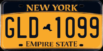 NY license plate GLD1099
