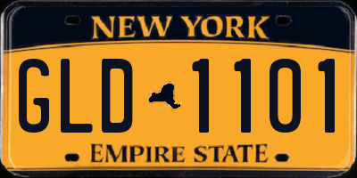NY license plate GLD1101