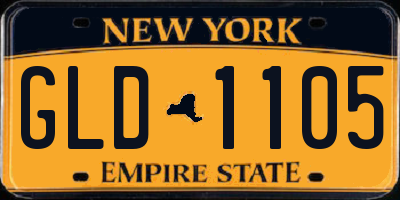 NY license plate GLD1105