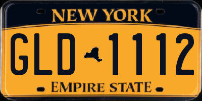 NY license plate GLD1112