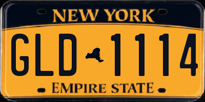 NY license plate GLD1114