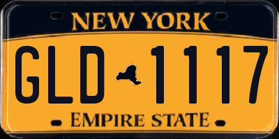 NY license plate GLD1117