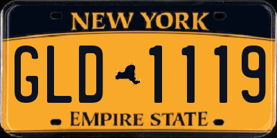 NY license plate GLD1119