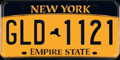 NY license plate GLD1121