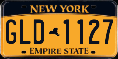 NY license plate GLD1127
