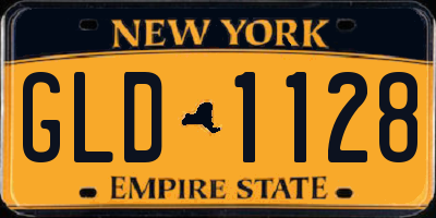 NY license plate GLD1128