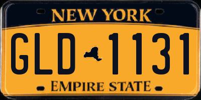 NY license plate GLD1131