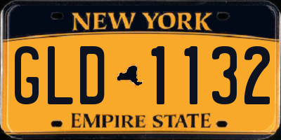 NY license plate GLD1132
