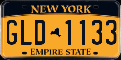 NY license plate GLD1133