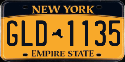 NY license plate GLD1135