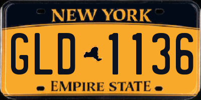 NY license plate GLD1136
