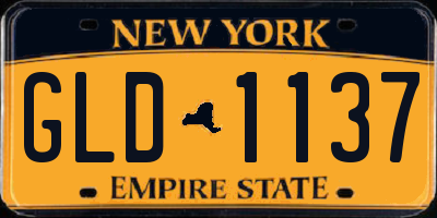 NY license plate GLD1137