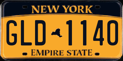 NY license plate GLD1140