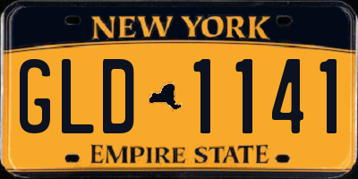 NY license plate GLD1141