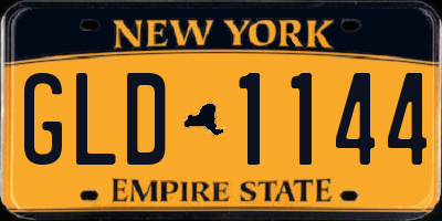 NY license plate GLD1144