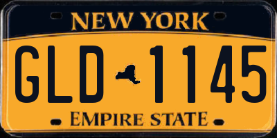 NY license plate GLD1145