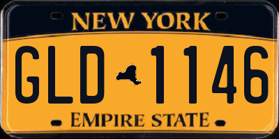 NY license plate GLD1146