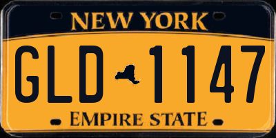 NY license plate GLD1147