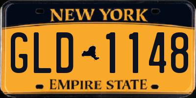 NY license plate GLD1148