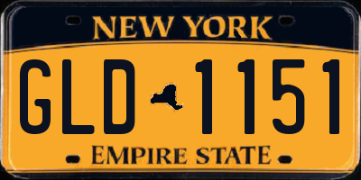 NY license plate GLD1151