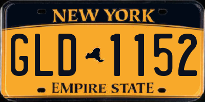 NY license plate GLD1152