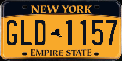 NY license plate GLD1157