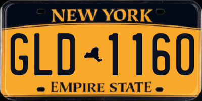 NY license plate GLD1160