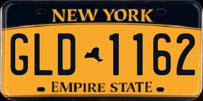 NY license plate GLD1162