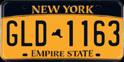 NY license plate GLD1163