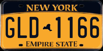 NY license plate GLD1166
