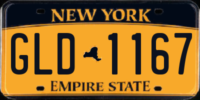 NY license plate GLD1167