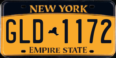NY license plate GLD1172
