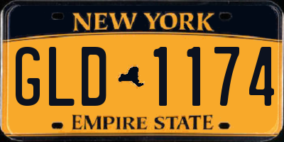 NY license plate GLD1174
