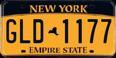 NY license plate GLD1177
