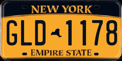 NY license plate GLD1178