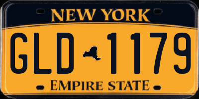 NY license plate GLD1179
