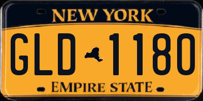 NY license plate GLD1180