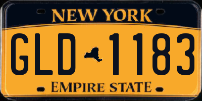 NY license plate GLD1183
