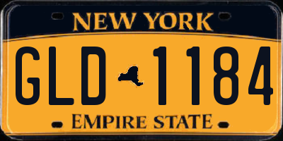 NY license plate GLD1184