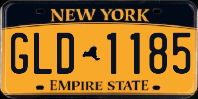 NY license plate GLD1185