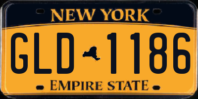 NY license plate GLD1186