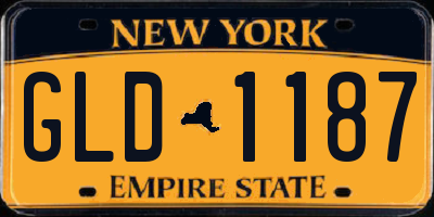 NY license plate GLD1187