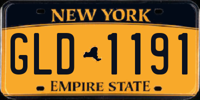 NY license plate GLD1191