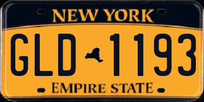 NY license plate GLD1193