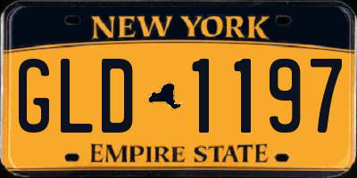NY license plate GLD1197