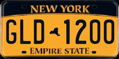 NY license plate GLD1200