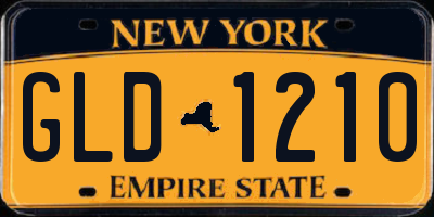 NY license plate GLD1210